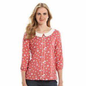 LC Lauren Conrad Minnie Mouse Collared Shirt